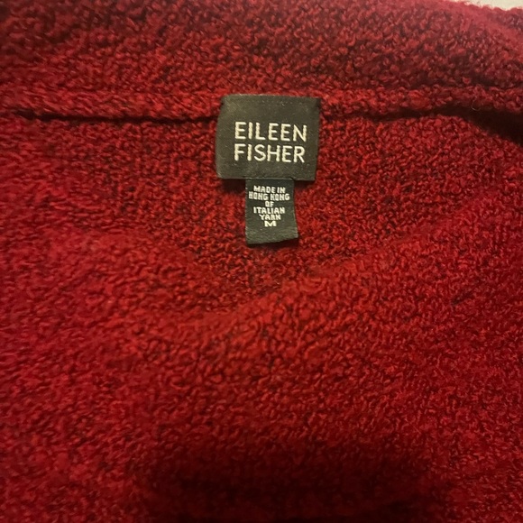 Eileen Fisher Rich Red Cowl Neck Sweater - Picture 2 of 5